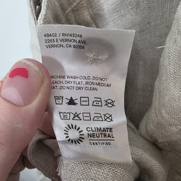 Reformation Beige 100% Linen Front Slit Minimalist Tazz Maxi Skirt Size 4 - Picture 6 of 8